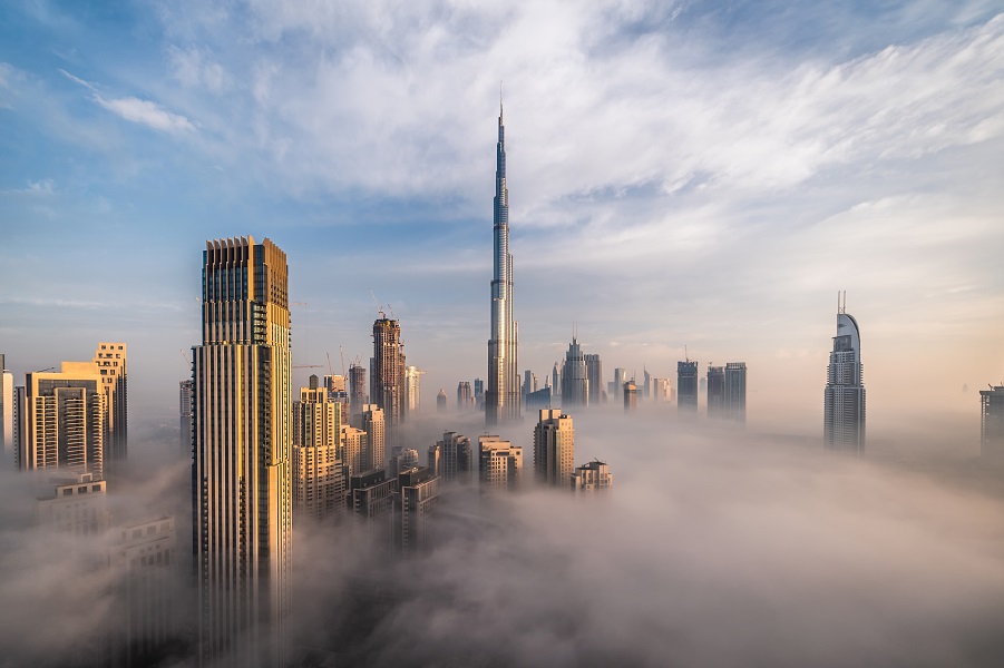 Dubai skyline with Burj Khalifa