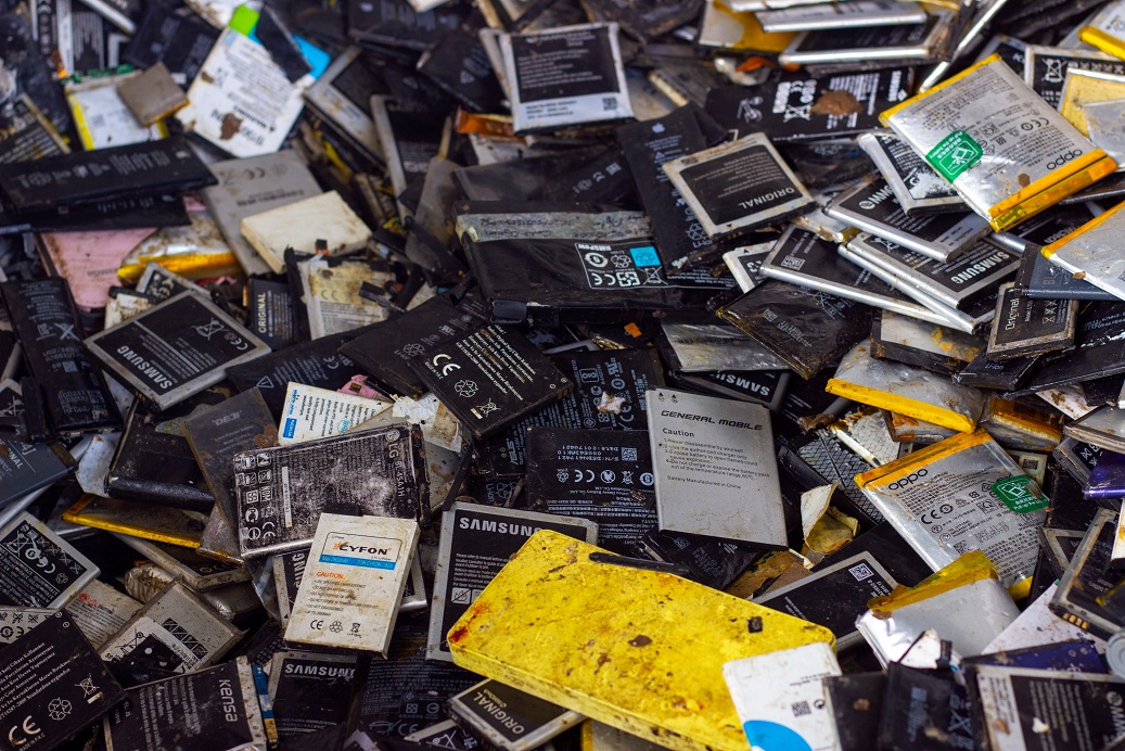 Discarded Li-ion batteries